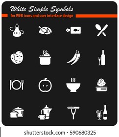 food and kitchen vector icons for user interface design