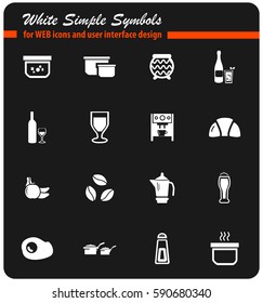 food and kitchen vector icons for user interface design