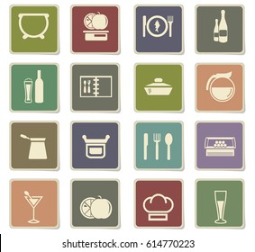 food and kitchen vector icons for user interface design