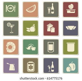 food and kitchen vector icons for user interface design