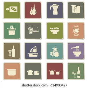 food and kitchen vector icons for user interface design