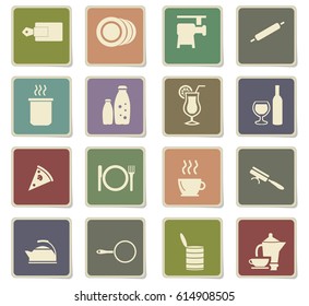 food and kitchen vector icons for user interface design