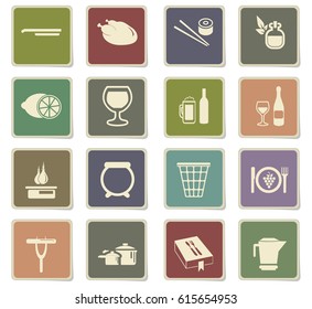food and kitchen vector icons for user interface design