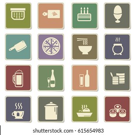 food and kitchen vector icons for user interface design