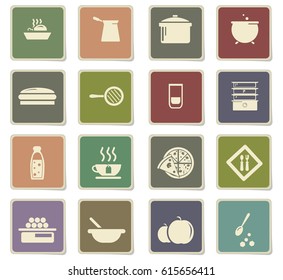 food and kitchen vector icons for user interface design