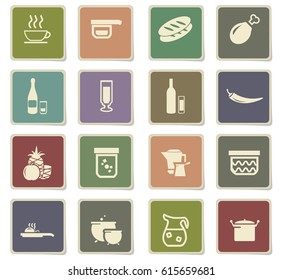 food and kitchen vector icons for user interface design