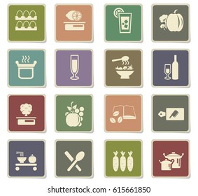 food and kitchen vector icons for user interface design