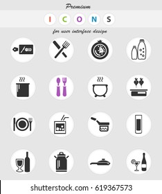 food and kitchen vector icons for user interface design