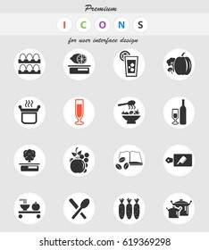 food and kitchen vector icons for user interface design