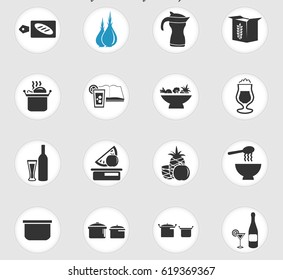 food and kitchen vector icons for user interface design