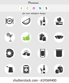 food and kitchen vector icons for user interface design