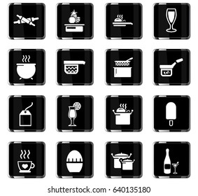 food and kitchen vector icons for user interface design