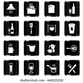 food and kitchen vector icons for user interface design