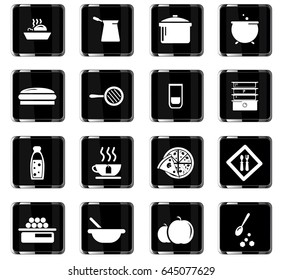 food and kitchen vector icons for user interface design