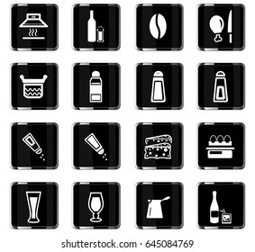 food and kitchen vector icons for user interface design