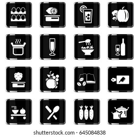 food and kitchen vector icons for user interface design