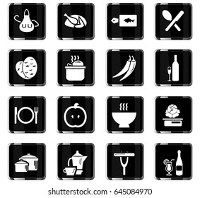 food and kitchen vector icons for user interface design