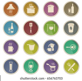 food and kitchen vector icons for user interface design