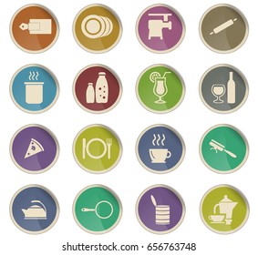 food and kitchen vector icons for user interface design