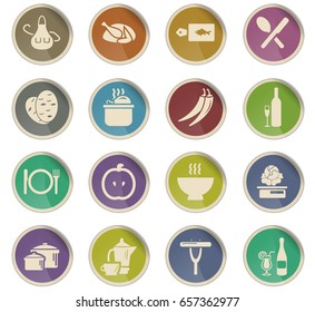 food and kitchen vector icons for user interface design