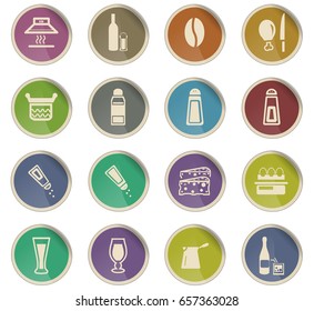 food and kitchen vector icons for user interface design