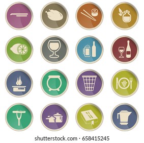 food and kitchen vector icons for user interface design