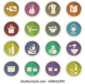 food and kitchen vector icons for user interface design