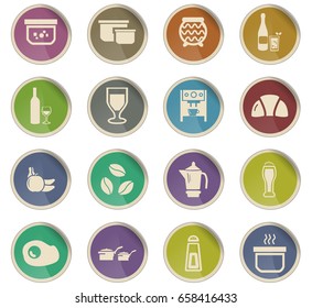 food and kitchen vector icons for user interface design