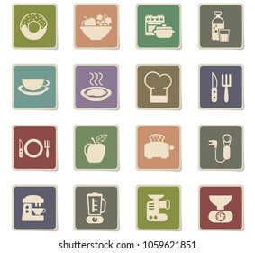 food and kitchen vector icons for web and user interface design