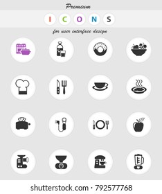 food and kitchen vector icons for web and user interface design