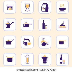 Food and kitchen web icons for user interface design