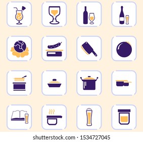 Food and kitchen web icons for user interface design
