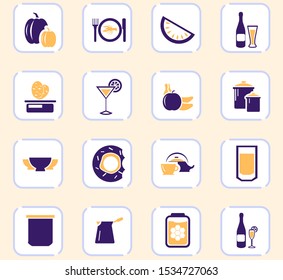 Food and kitchen web icons for user interface design