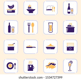 Food and kitchen web icons for user interface design