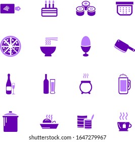 Iconos web de cocina y alimentos para el diseño de interfaces de usuario