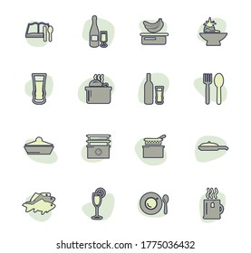 Food and kitchen web icons for user interface design