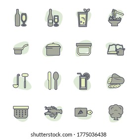 Food and kitchen web icons for user interface design