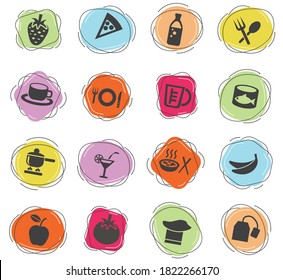 iconos web de comida y cocina para el diseño de la interfaz de usuario