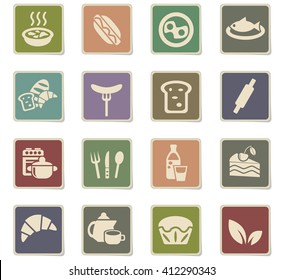 food and kitchen web icons for user interface design