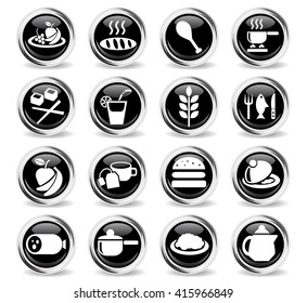 food and kitchen web icons for user interface design