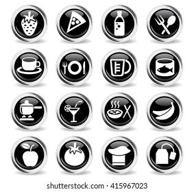 food and kitchen web icons for user interface design