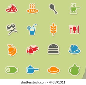food and kitchen web icons for user interface design