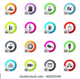 Food and kitchen web icons for user interface design