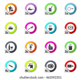 Food and kitchen web icons for user interface design