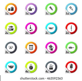 Food and kitchen web icons for user interface design