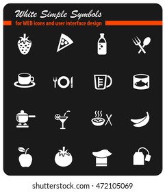 food and kitchen web icons for user interface design