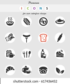food and kitchen web icons for user interface design