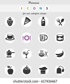 food and kitchen web icons for user interface design