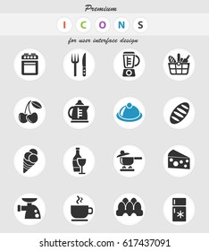 food and kitchen web icons for user interface design