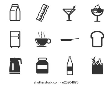 food and kitchen web icons for user interface design